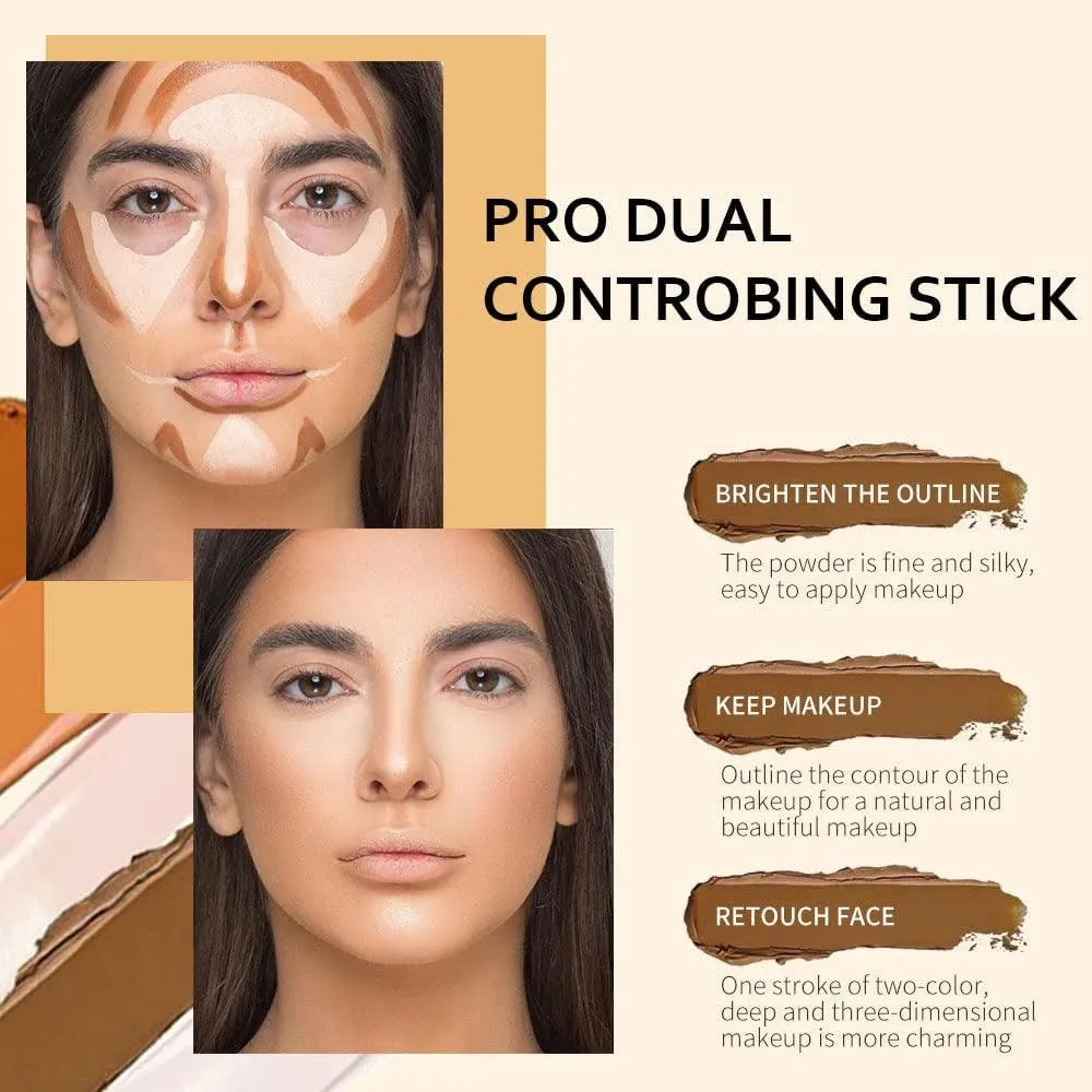 4 Colors Cream Contour Stick Makeup Kit Set Concealer Bronzer Stick Cream Contour Palette Contour Contouring Makeup Kit for Beginner Liquid Face Highlighter Makeup Stick Contorno Maquillaje 1 3